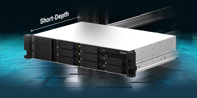 Short-Depth Rackmount NAS for Large-Scale Storage with Minimal